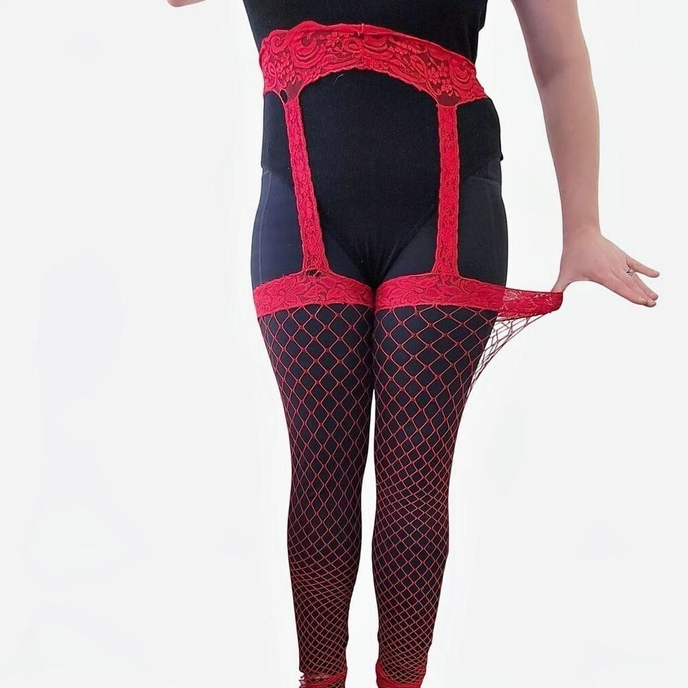 Amazon Ted Fishnet Garter Tights Stockings Hoisery Size Large